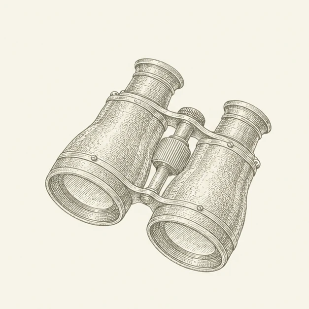 Antique binoculars for observing clinical practice